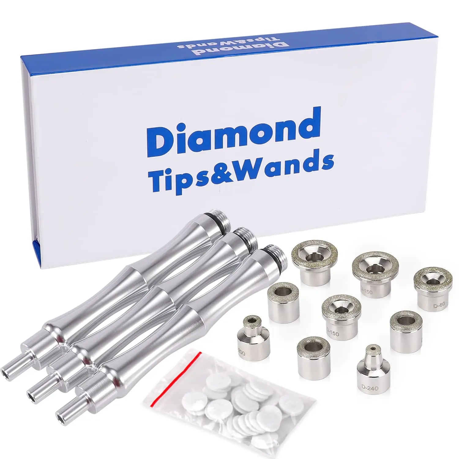 Diamond Dermabrasion 9 Tips + 3 Wands – Facial & Body Microdermabrasion Replacement Set