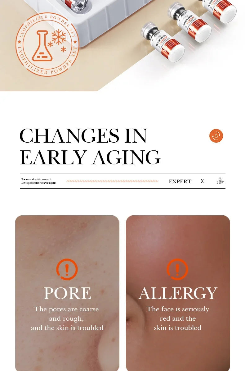 BIOAQUA Yeast Peptide Microneedling Serum Set – 12 Ampoules