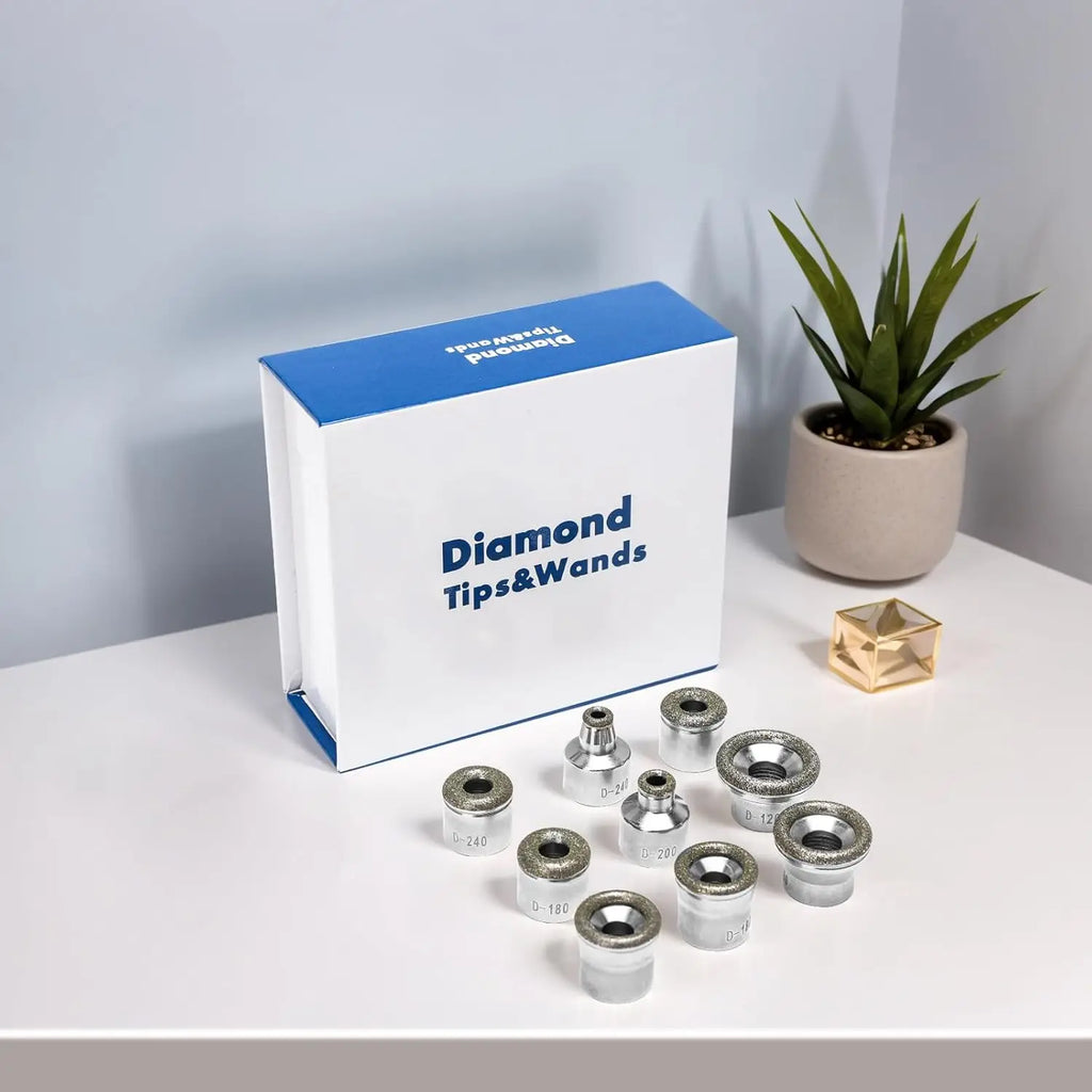Diamond Dermabrasion 9 Tips + 3 Wands – Facial & Body Microdermabrasion Replacement Set
